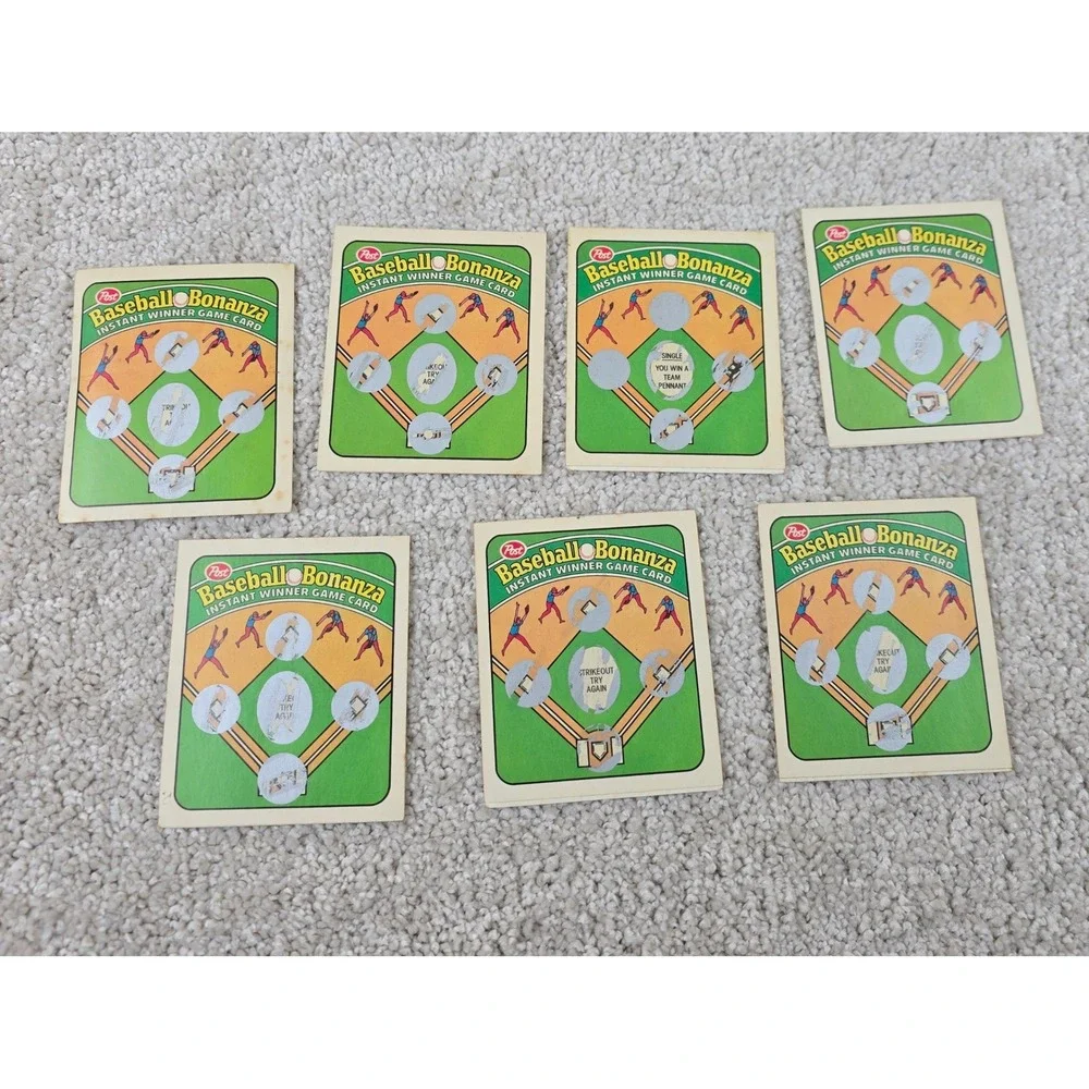 Post Cereal 1984 Baseball‎ Bonanza Game Stickers Lot of 7 Vintage